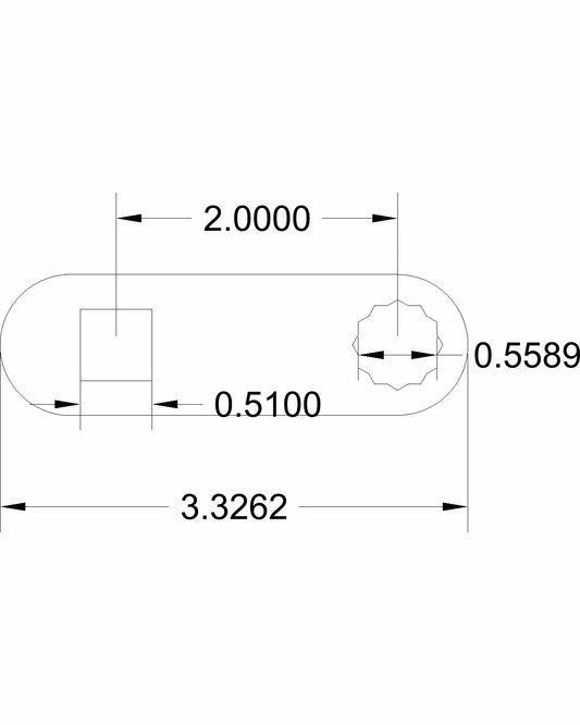 Bulletproof 14mm Torque Adapter 2" on center 12-point or 6-point Heavy Duty 1000 ftlbs.