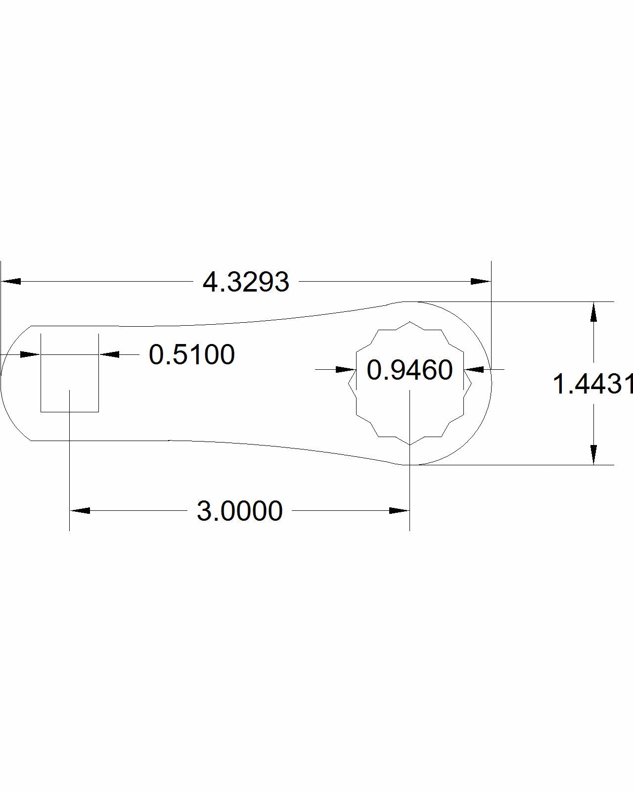 Bulletproof 15/16" Dog Bone with 3"-On-Center