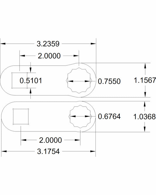 2pc set 1/2" drive 17mm & 19mm