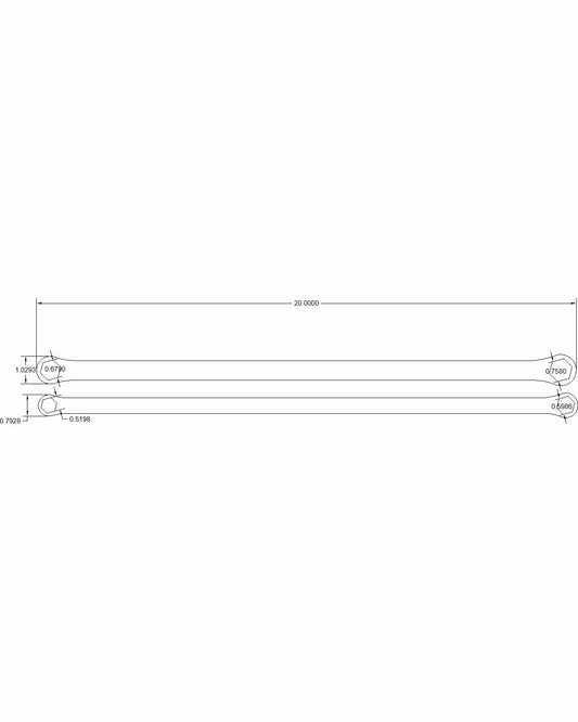 2pc set Double Box Wrench 19mm and 17mm as well as 13mm and 15mm 20-inch length