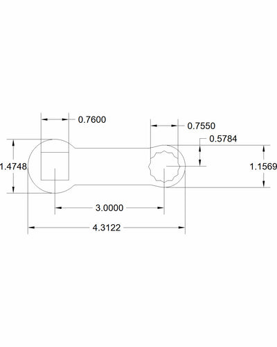 19mm torque adapter 3in center to center