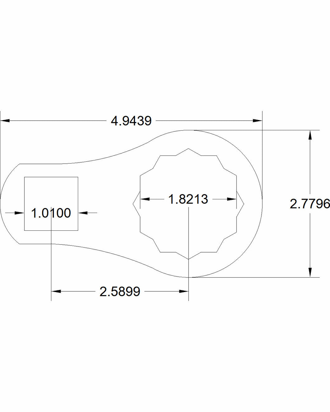 1 13/16 torque adapter drive selectable