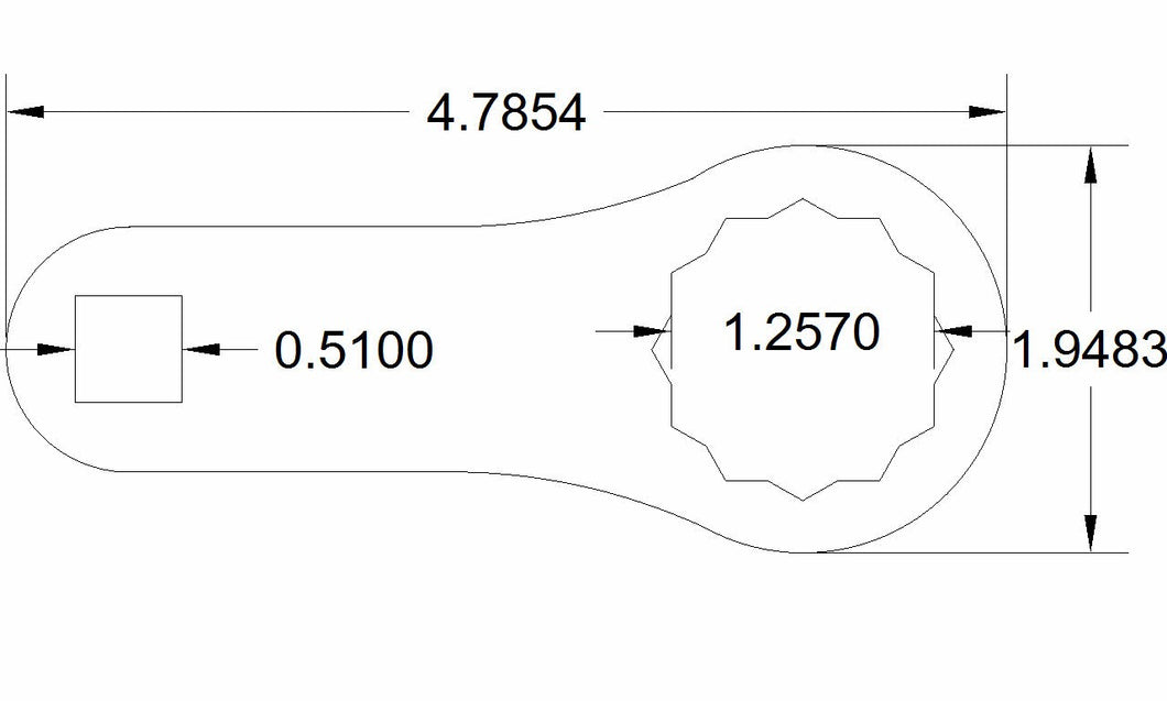 Extended 1 1/4 torque adapter