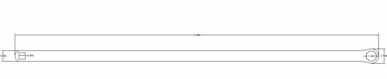 1 1/8 torque adapter 3/4-drive 44 inches long