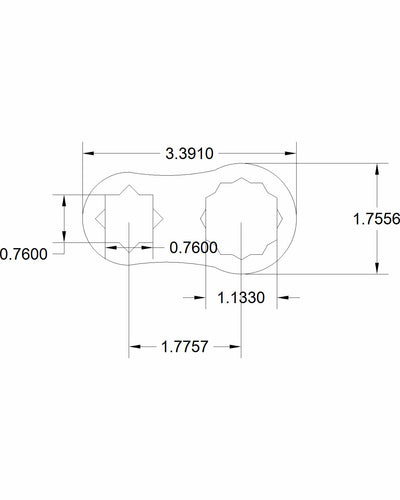 Dog bone 1 1/8 diamond hex drive