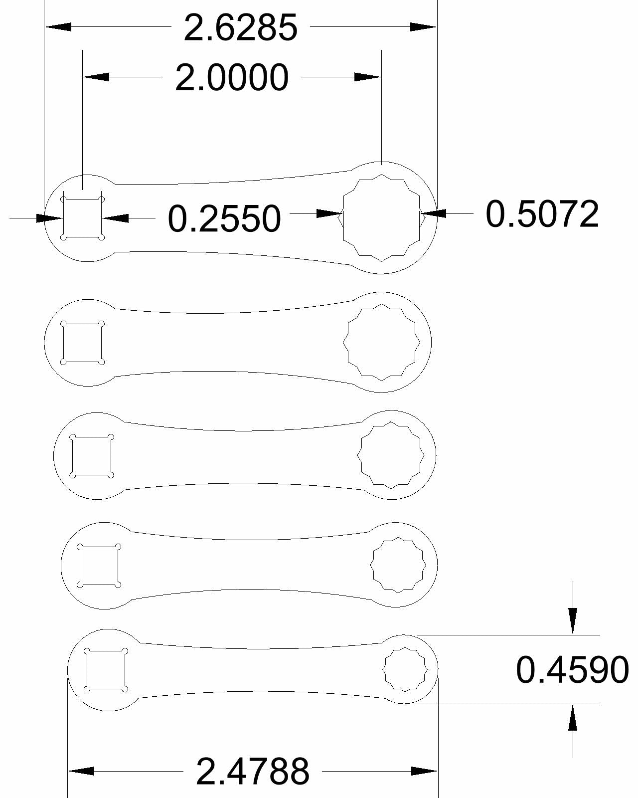 SAE Dog Bones (Torque Adapters) & Spline – Mass Fabricator