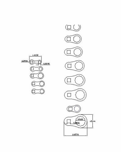 Full dog bone sae 1/4 to 1 inch 13 pcs.