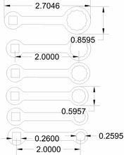 Load image into Gallery viewer, Ryan 6 pc. dog bones 1/4 to 9/16 .25 drive 2inch on center