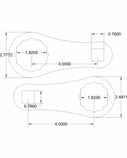 Enbridge 2 pc 1 5/8" + 1 13/16 4-inch on center Torque adapters