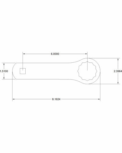 1 9/16 Bulletproof torque adapter 6in on center