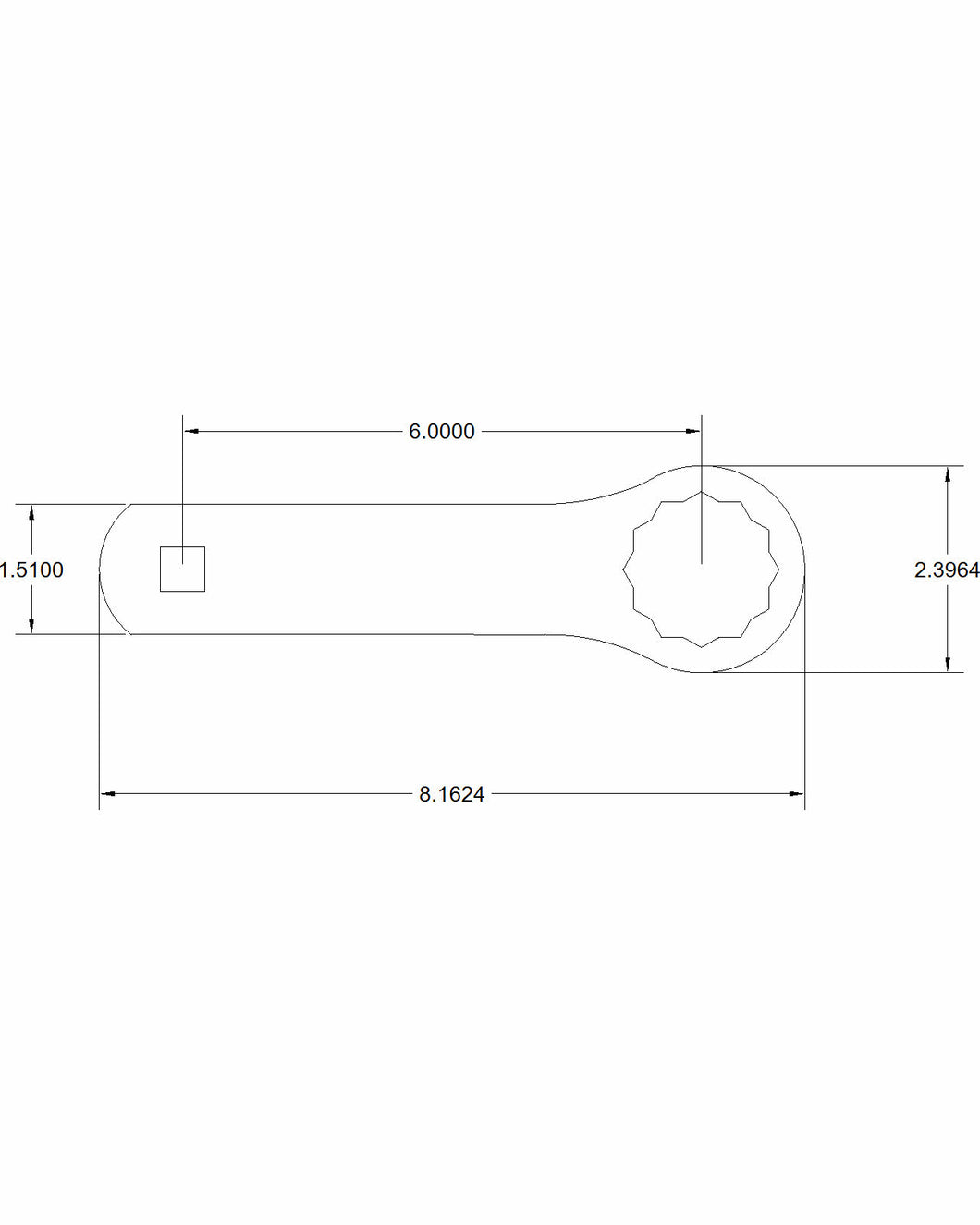 1 9/16 Bulletproof torque adapter 6in on center