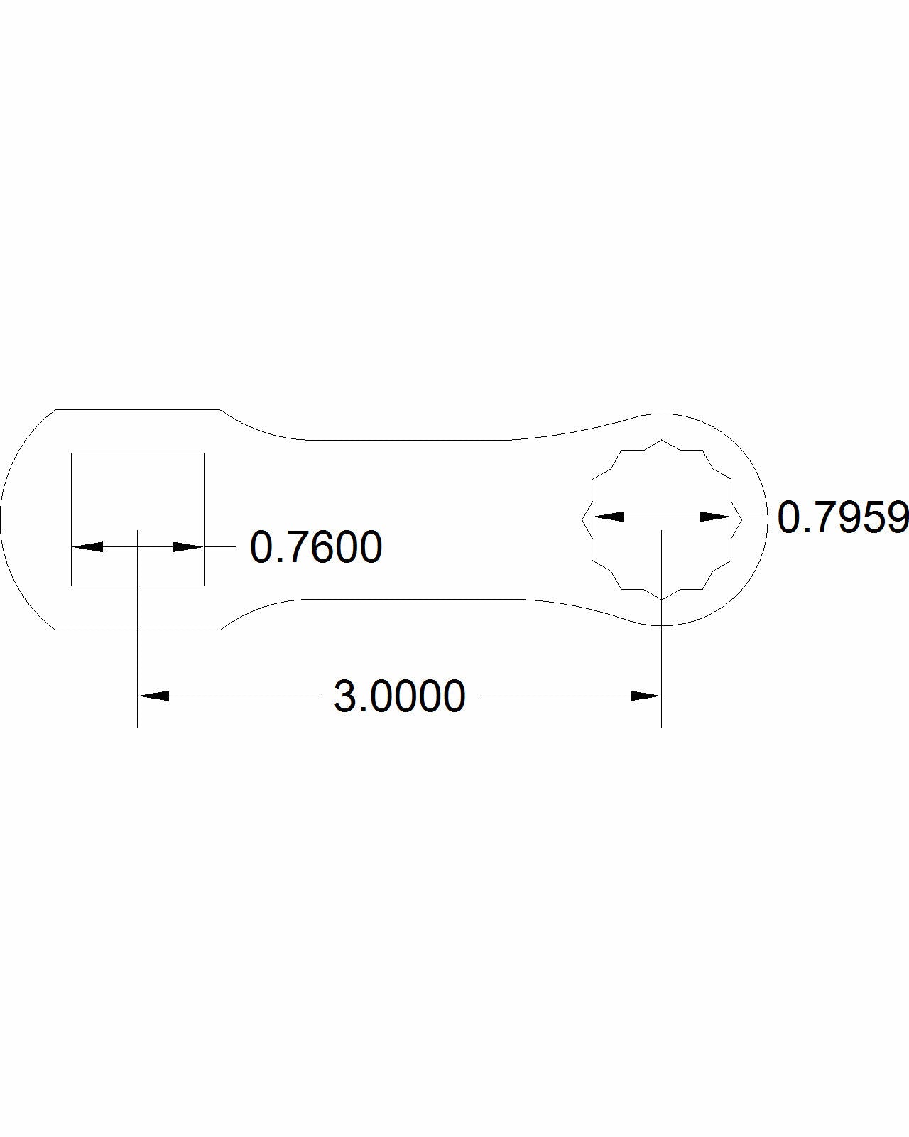 Bulletproof 20mm Bulletproof Dog Bone Torque Adapter with 3"-On-Center
