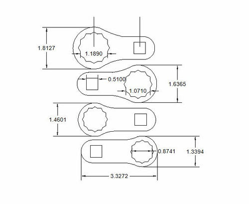 22mm 24mm 27mm 30mm 2 inch on center torque adapter