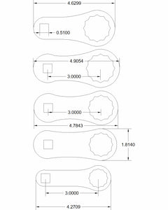 24mm 30mm 32mm 34mm 36mm dog bone set 3 inch on center