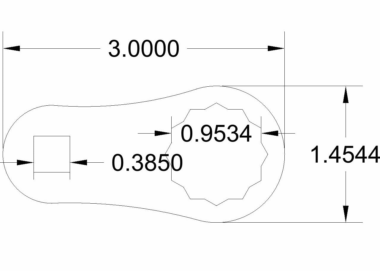 12-point 24mm Torque Adapter 3" long