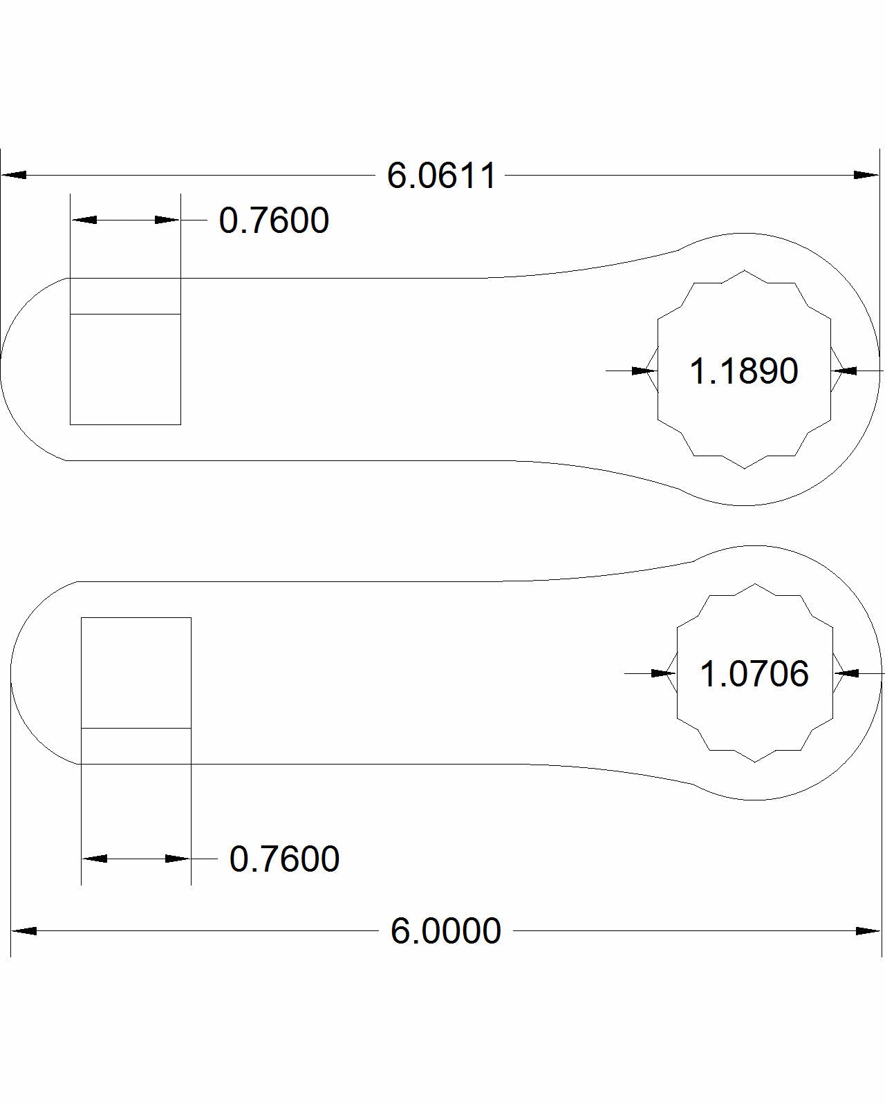 2pc set Dog bone 3/4" drive 27mm and 30mm