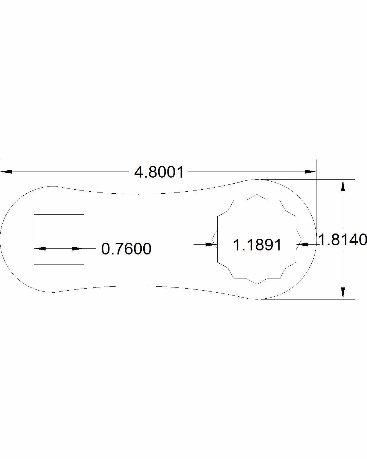 Dog bone 30mm 3-inch center to center
