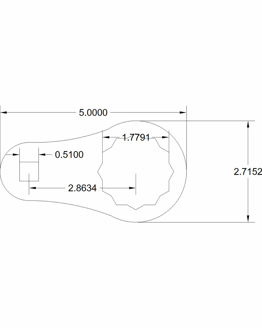 45mm 12-point torque adapter