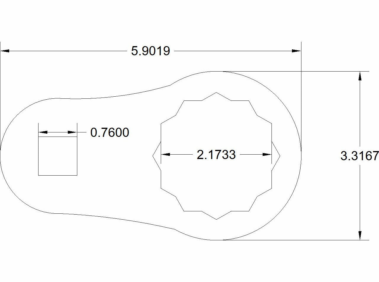 55 mm dog bone drive selectable