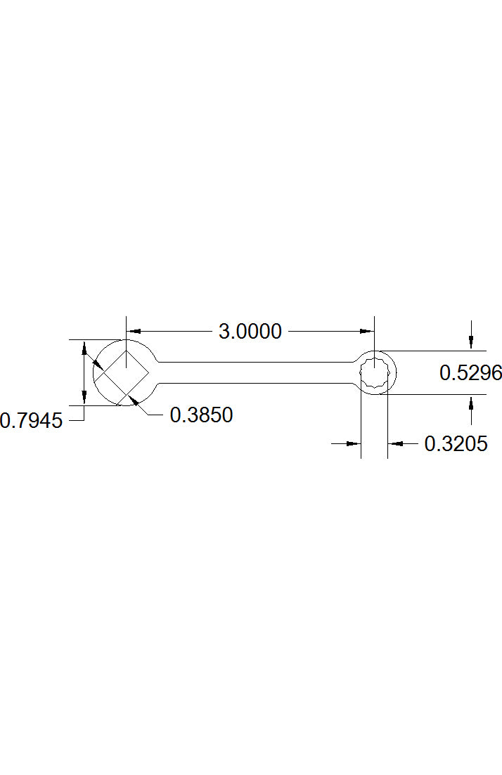Bulletproof "Ruiz" special 5/16" Torque Adapter Dog-Bone with a 3"-On-Center