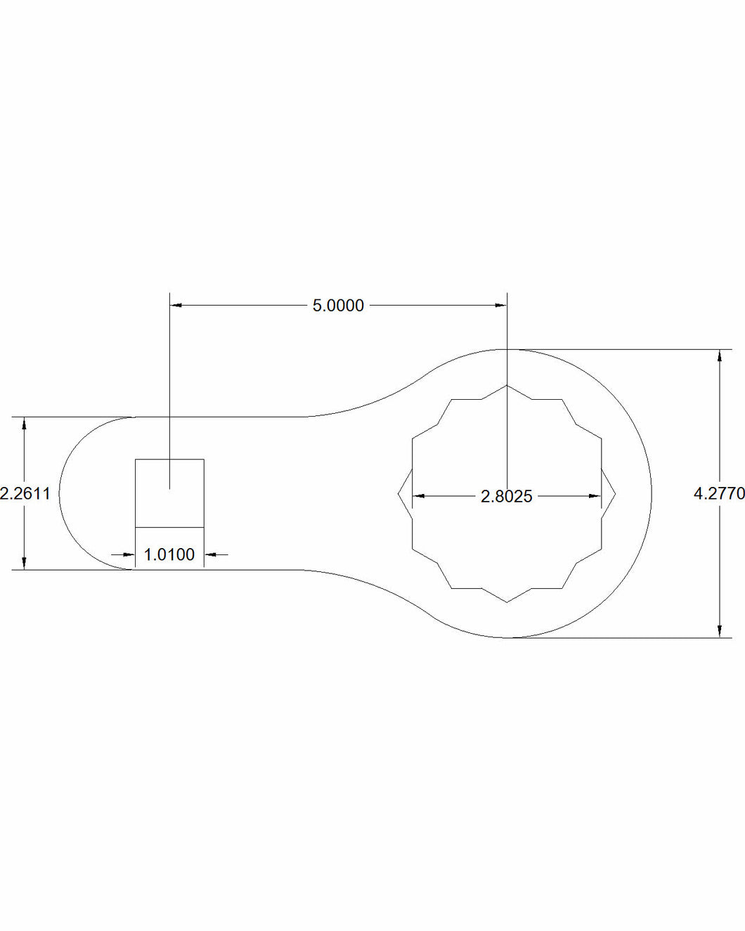 71mm 12-point torque adapter