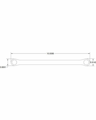 Technical drawing of a mechanical component with dimensions on a white background