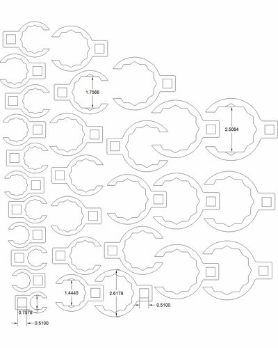 SAE flare nut set 3/4 to 2 1/2