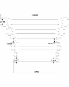 Flare Nut Wrench Set SAE 6 pc