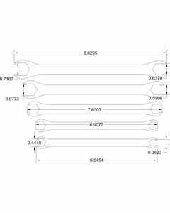 Flare nut wrench set 5 pc.