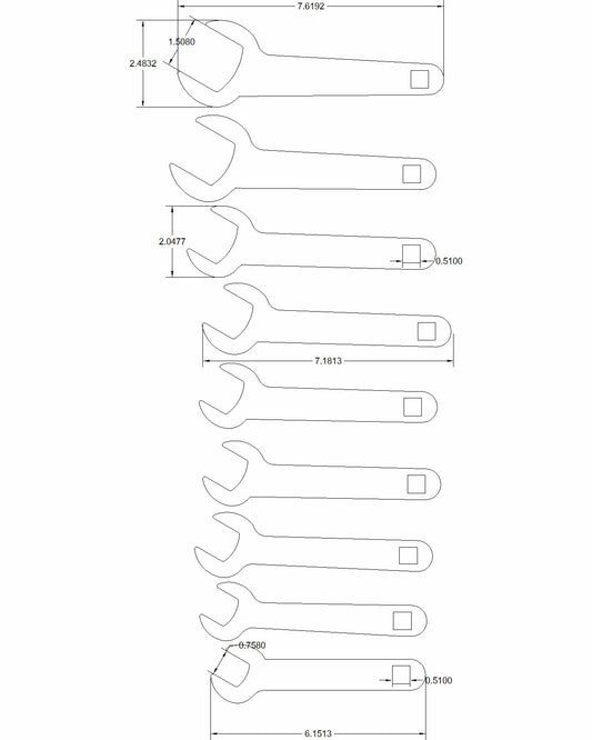 9pc set Line Wrench 3/4"-1-1/2"