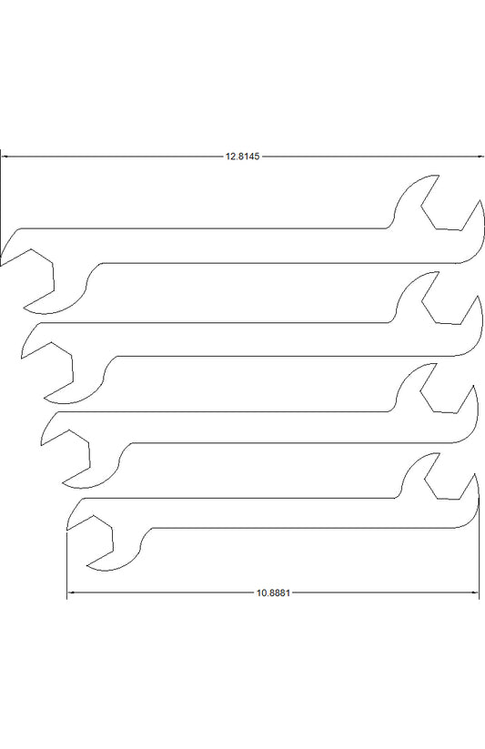 4pc set 1-1/16" to 1-1/4" Double Open End with 30/60 Degree Off Sets