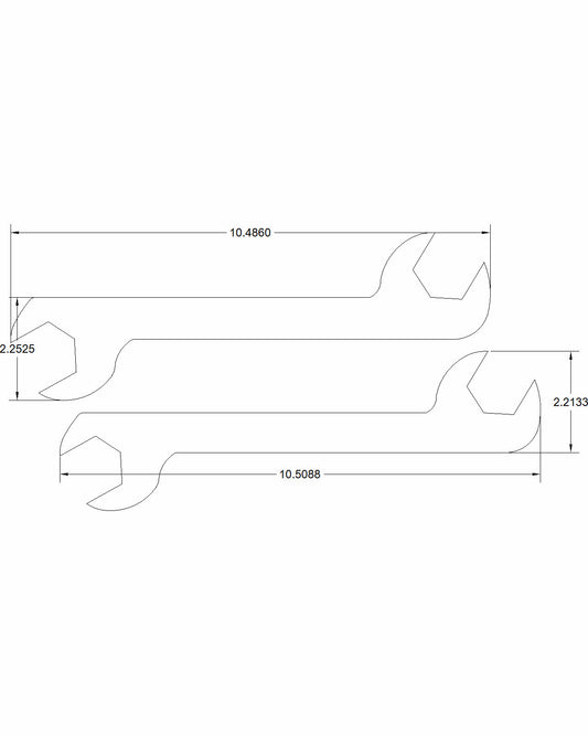 1-3/16 and 1-1/4 open end with double offset 30/60 quad angle