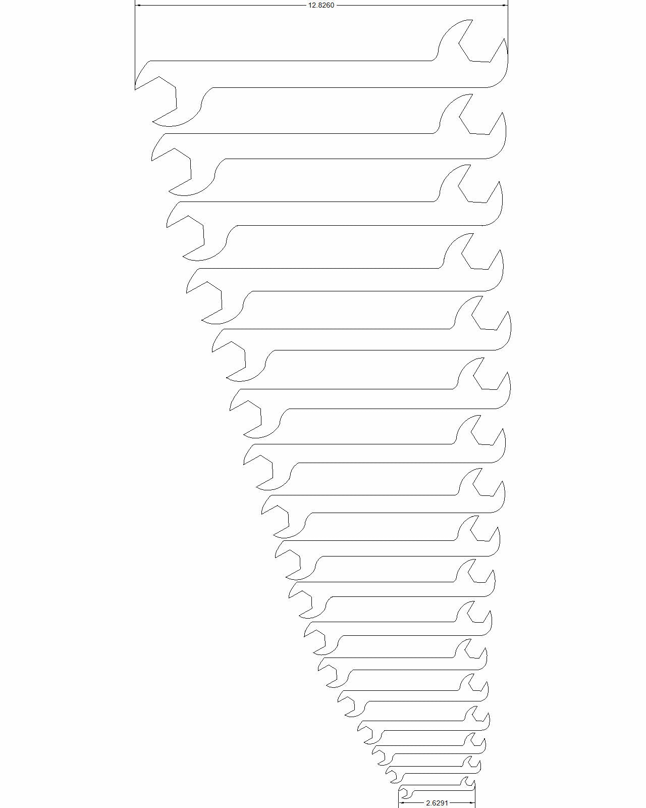 17pc set SAE set Double Open end with a 30/60 degree offset 1/4"- 1 1/4"