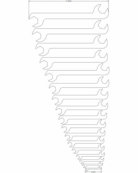 17pc set Double Open end with 30/60 degree offset