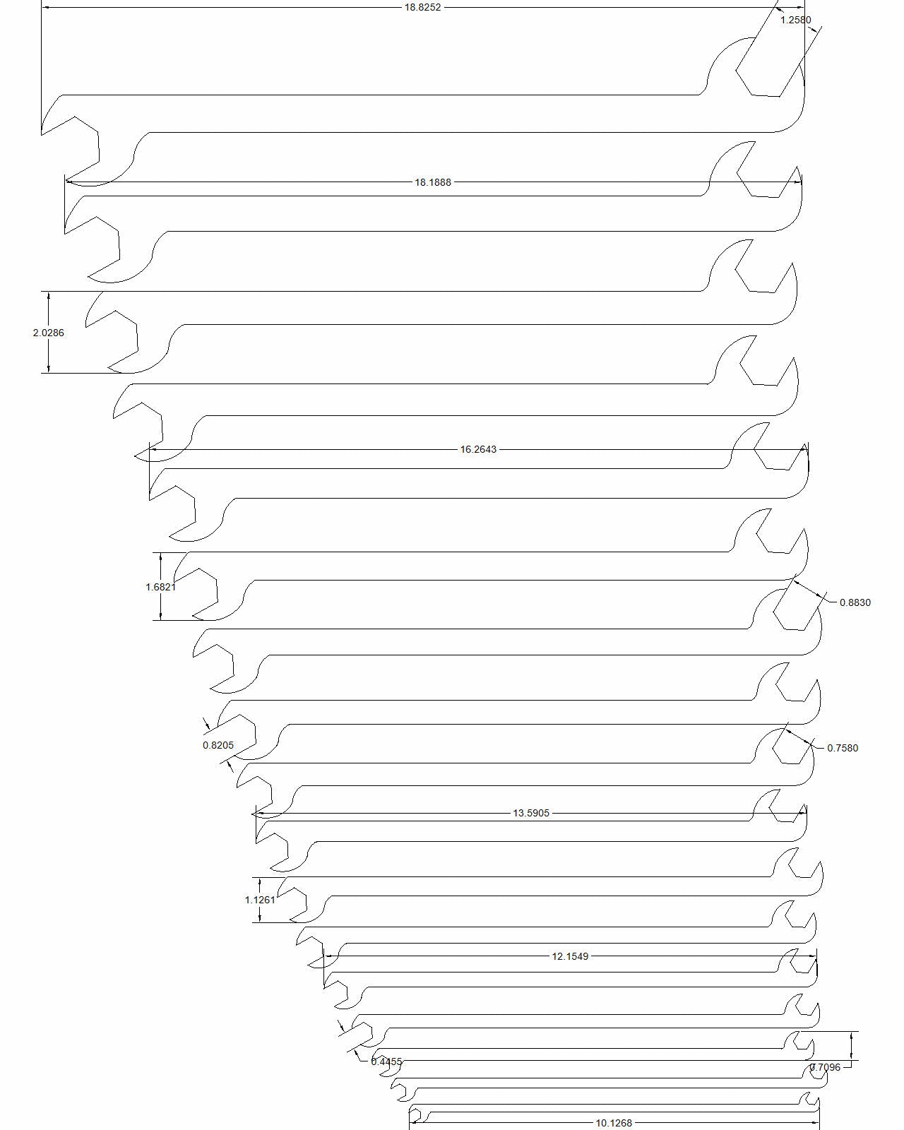 29pc set Long Reach Double Open-end SAE 1/4"-to-2" with 30/60-Degree Offsets