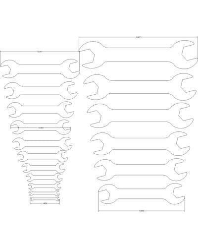 SAE thin wrenches double sided .120 thick 1/4 -2 5/16