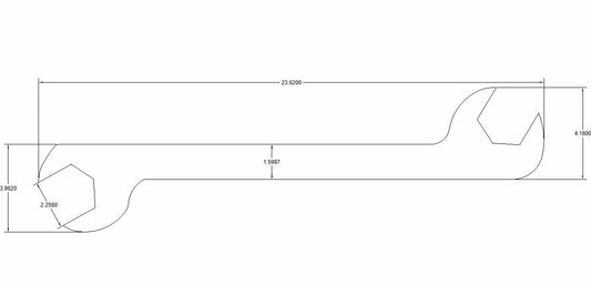 Bulletproof 2-1/4" Double Open-End Wrench 30/60 offset