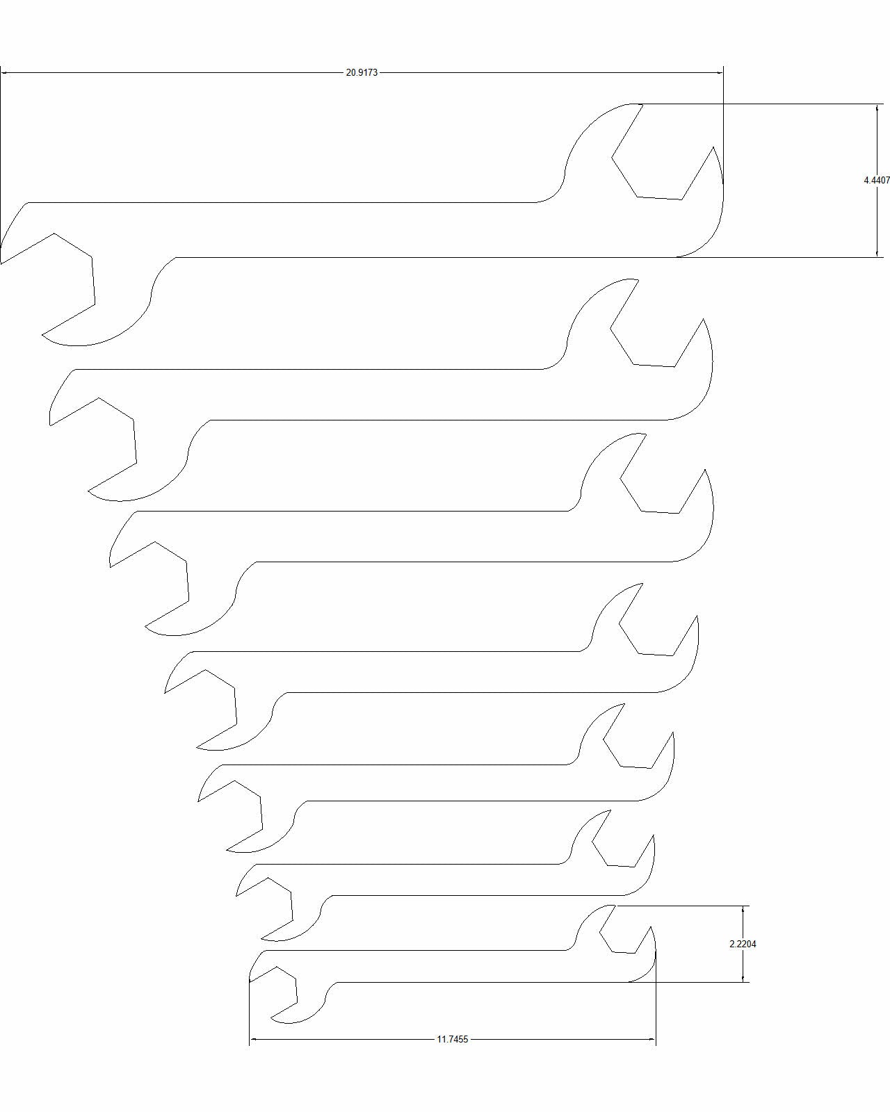 "William's" Bulletproof double open ended 7-pc mm set