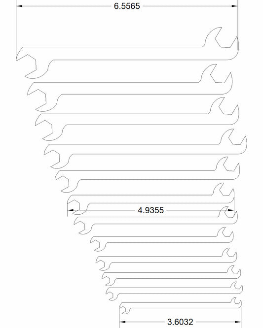 12pc set 4mm-13mm with half sizes Double open end with a 30/60 degree off set