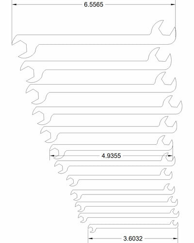 4mm- 13mm Double open end 12pc. 30/60 degree off sets