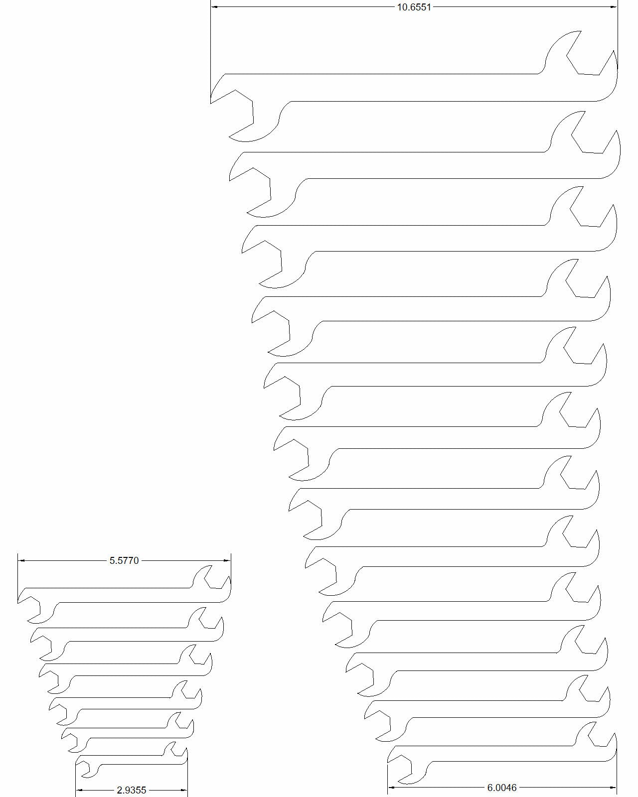 18pc set Standard mm Double Open Ended 8mm-25mm with 0 skips