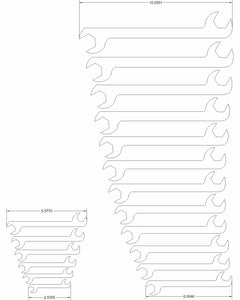 MM Double open end offset 18pc. 30/60 degree off sets