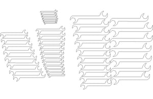 8mm-50mm Double open end 43 pcs. 30/60 degree off sets