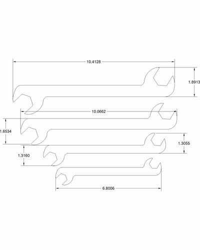 Double open end offset 4 pc. 9/16, 11/16, 7/8, 1