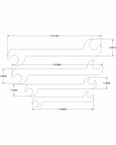 Double open end offset 4 pc. 9/16, 11/16, 7/8, 1