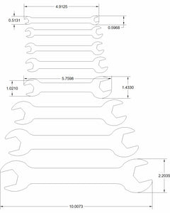 SAE thin wrenches double sided .120 thick
