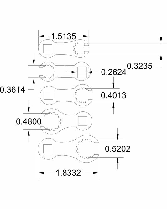 Bulletproof Spline 5-pc set/ 8-13mm
