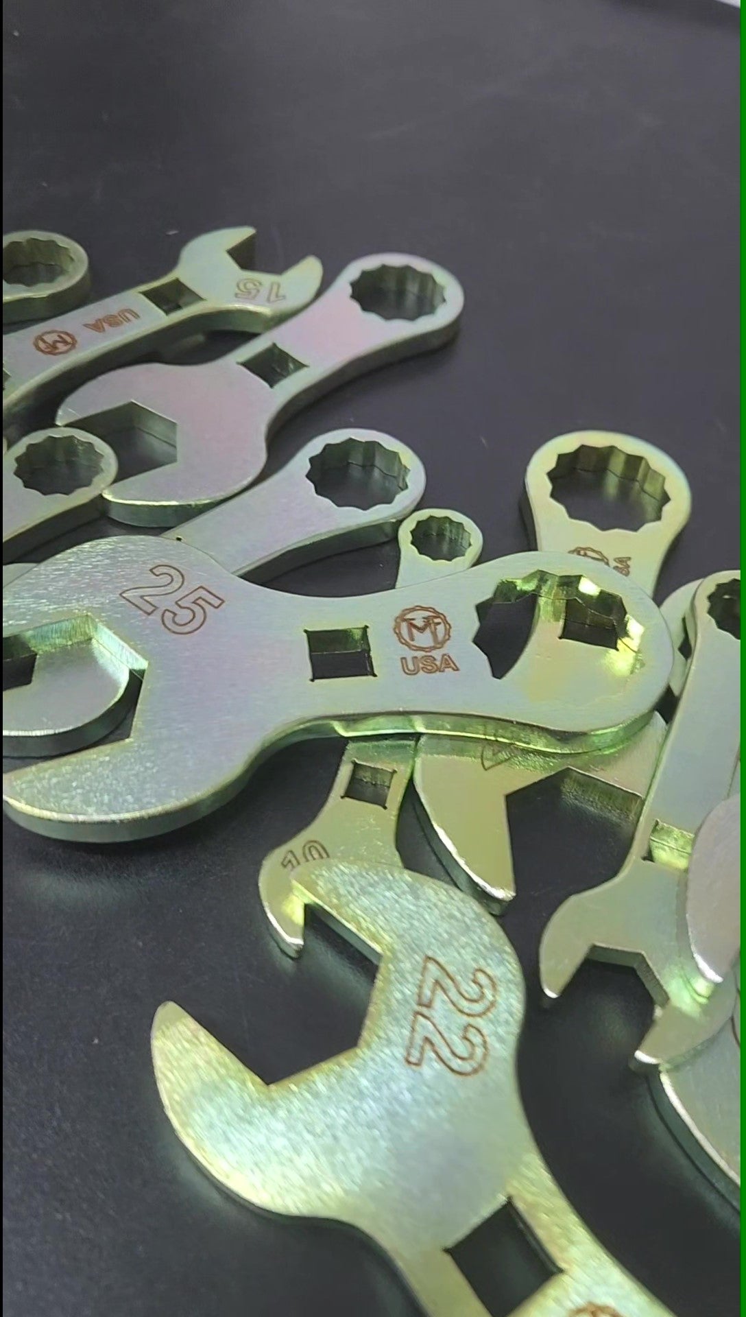 16pc Standard Wrench Set Metric Full Stubby 10mm to 25mm 12-point