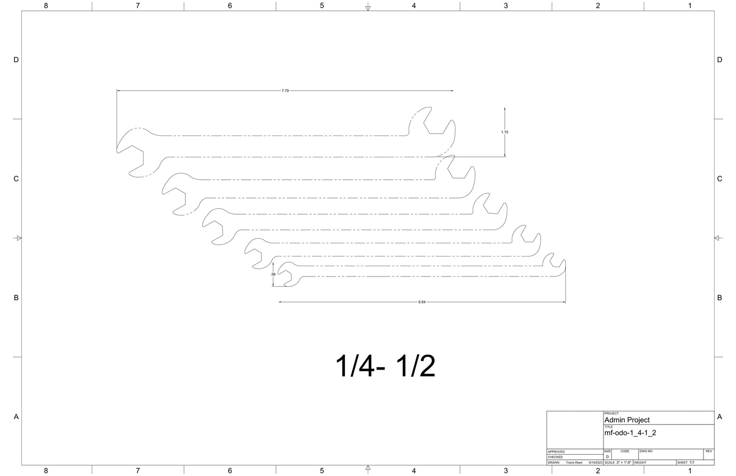 Double open end offset Standard bulletproof set 13pc 30/60 degree
