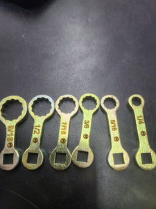 Ryan 6 pc. dog bones 1/4 to 9/16 .25 drive 2inch on center